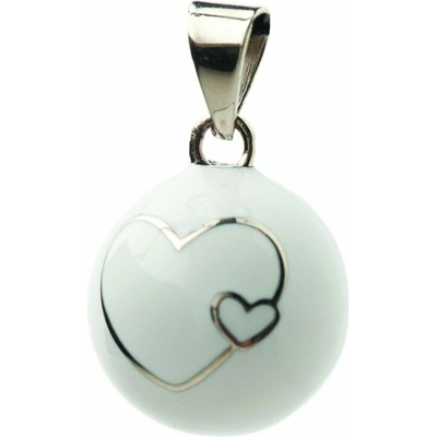 Těhotenská rolnička ESSENTIALS White 2 hearts