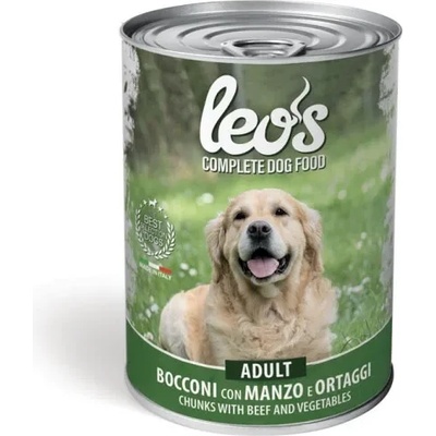 Gemon Monge Leo’s Chunks with Beef and Vegetables - Adult - Пълноценна мокра храна за кучета в зряла възраст с телешко месо и зеленчуци, 415 гр