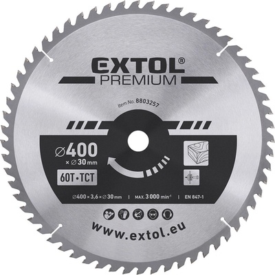 EXTOL PREMIUM kotúč pílový s SK plátkami 400x2,8x30mm 60T 8803257