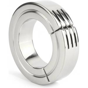 Mr. Steel Hinged Magnetic Cockring 40mm Silver