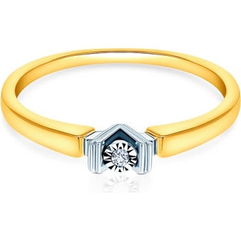 SAVICKI Годежен пръстен savicki: двуцветно злато, диамант