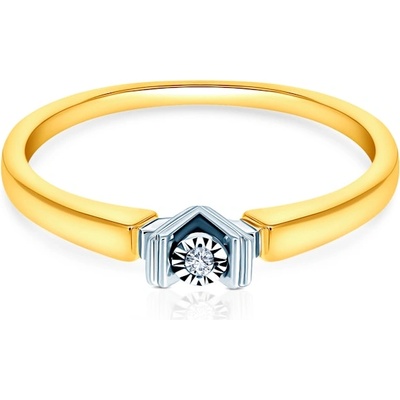 SAVICKI Годежен пръстен savicki: двуцветно злато, диамант