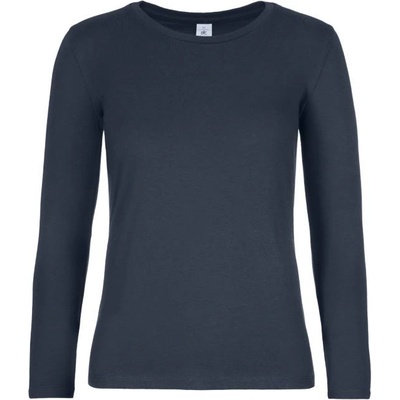 B&C Collection B&c 190 lsl / Дамска тениска с дълъг ръкав от плътен памук - тъмносиня m (01008t00302)