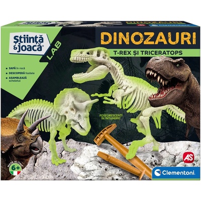 Clementoni Образователен комплект Clementoni Stiinta & Joaca - Dinozauri T-Rex & Triceratops (1026-50749)