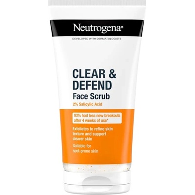 Neutrogena Clear & Defend Пилинг за лице със салицилова киселина, 150 ml
