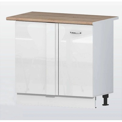 Голд - Аполо Долен кухненски шкаф за ъгъл с 1 врата и рафт Алис b10 100 см бял гланц