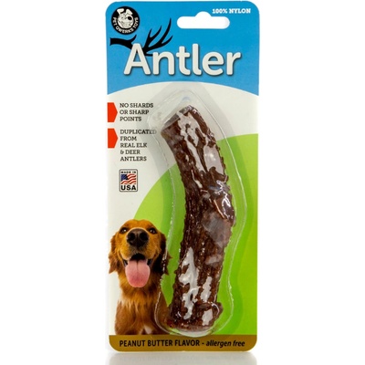 PET QWERKS Dentální ANTLER s příchutí arašídového másla L