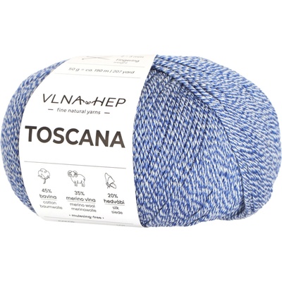 Vlna-hep Příze Toscana - jemná přírodní příze - bavlna, merino vlna, hedvábí Toscana: 142510 Bellwether Blue