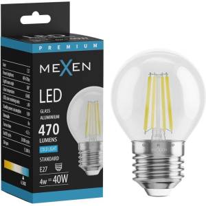 Mexen Vintis LED нажежаема крушка E27, G45, 4W, Студена - 6500K, 470 lm, прозрачна (L156-E27-0465-00)