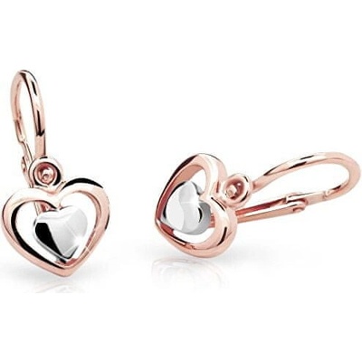 Cutie Jewellery detské bicolor náušnice Srdiečka C1604-10-X-R4