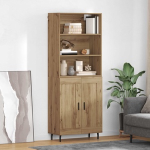 vidaXL Висок шкаф 2 бр. Дъб 69, 5 x 32, 5 x 180 см Инженерна дървесина (3416005)