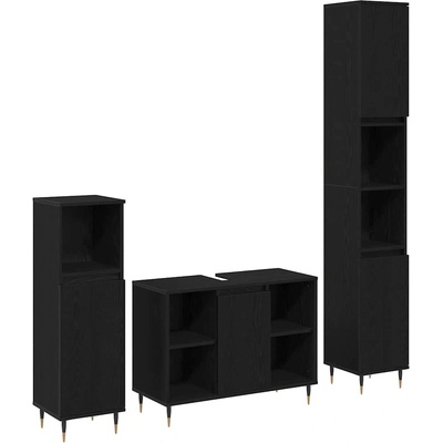 vidaXL Комплект мебели за баня 3 бр. Черния дъб 30 x 30 x 180 см (3378515)