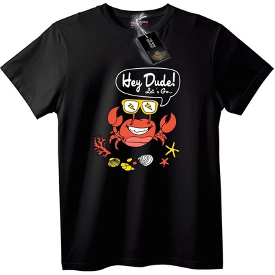 NOONEBRAND Тениска Здравей, рако - 2XL, Black
