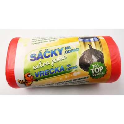 Vipor HDPE extra pevné 30 l 10 µm 50ks červené