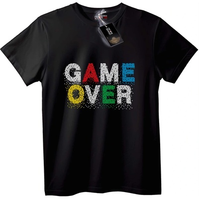 NOONEBRAND Тениска Game Over Пиксел - M, Black