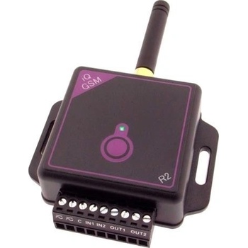 TFE iQGSM R2 20 2 - univerzálny GSM relé modul s alarmom, 20 užívateľov, 2 výstupy, 12/24 V AC/DC, GSM kľúč iQGSM-R2-20-2