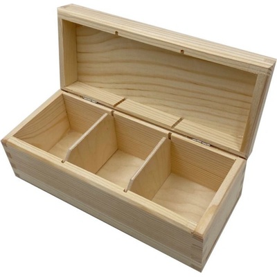 Sztuka Zdobienia Dřevěná krabička obdélníková úzká na čaj 21,5x9,3x8,8cm