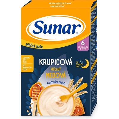Sunar mléčná kaše Krupicová medová 210 g – Sleviste.cz