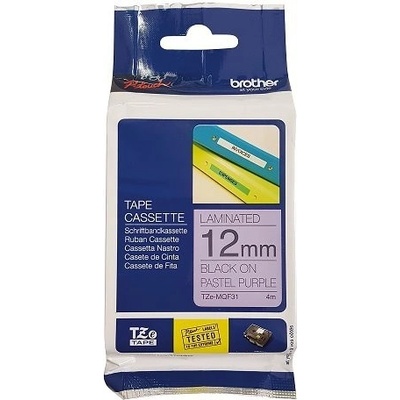 páska BROTHER TZeMQF31 čierne písmo, pastelová fialová páska Tape (12mm) (TZEMQF31)