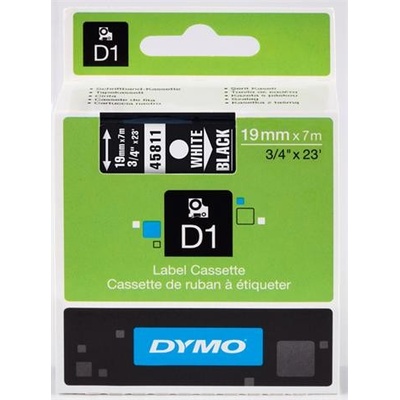 páska DYMO 45811 D1 White On Black Tape (19mm) (S0720910)