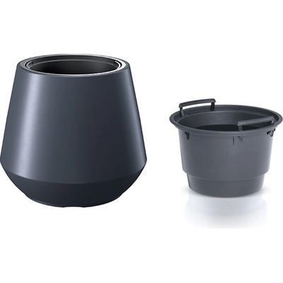 PlasticFuture Kvetináč s vložkou HERO antracit 39,5cm