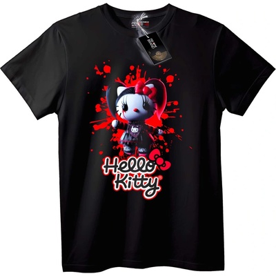 NOONEBRAND Тениска Hello Kitty червен разплиск - 5XL, White