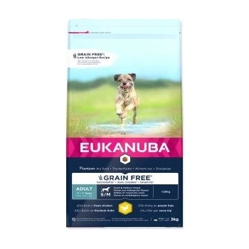 Eukanuba Grain Free Adult Small Medium Breed Chicken 3 kg