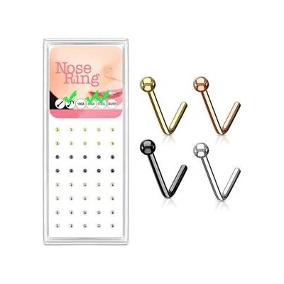 Šperky4U sada 40ti piercingů do nosu s kuličkou N0000-37