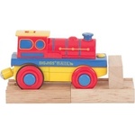Bigjigs Toys - Дървен локомотив с батерия (BJT304)