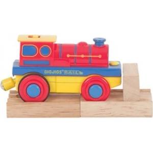Bigjigs Toys - Дървен локомотив с батерия (BJT304)