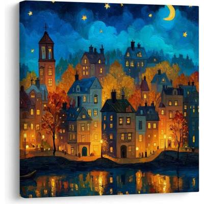 Obraz podzimní večerní pohádka - 50x50