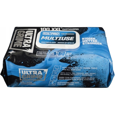 ULTRAGRIME čistící ubrousky PROFI MULTIUSE XXL 38 x 25cm super silné nevysychají 100 ks 59001