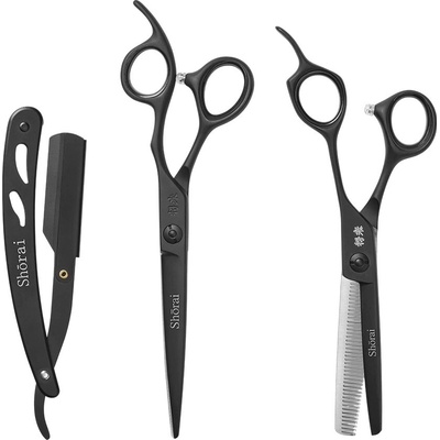 Shorai Sada kadeřnických nůžek a shavetty na holení BC Set Matt black