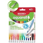 Fibracolor Флумастери Aquarell 12 цвята + четка