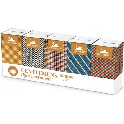 Harmony Gentlemen's Light Perfumed papierové vreckovky 3-vrstvové 10 x 10 ks