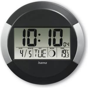 Hama Ischia DCF радио стенен часовник, дигитален, черен (HAMA-222214) Часовници
