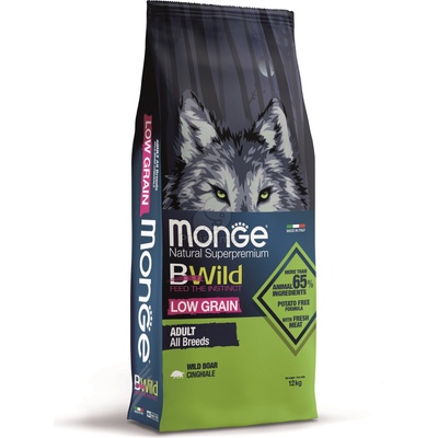 Monge BWild Low Grain All Breeds Adult суха храна за кучета - глиган 12 кг