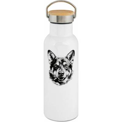 123TRIKO termoska Australský honácký pes, bílý tisk 500 ml