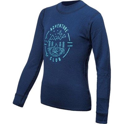 SENSOR MERINO DF TERRITORY detské tričko dl.rukáv deep blue