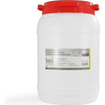 BasicNature Барел с широко гърло, бял 20 л (077020)