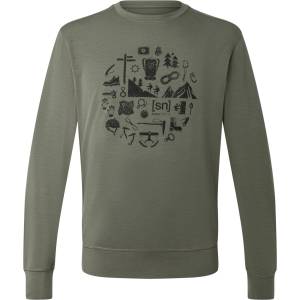 super. natural Мъжки вълнен пуловер super. natural Well Equipped Crew Merino shirt - Tea Leaf / Black Ink (005-5330-0413)