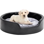 vidaXL 69x59x19 cm black/grey plush/pleather 171253