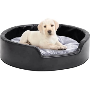 vidaXL 69x59x19 cm black/grey plush/pleather 171253