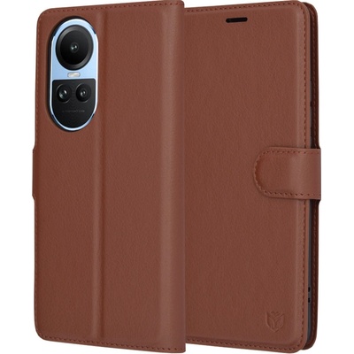 Techsuit Leather Folio pouzdro pro Oppo Reno10 / Reno10 Pro hnědé