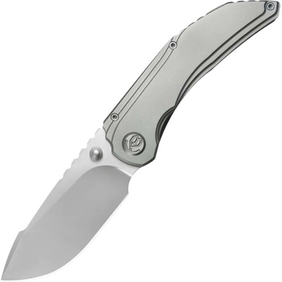 KB Knives Snorri Silver Bead Blast M390 Blade Sandblast Titanium KB388A