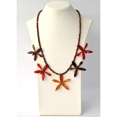 Dannyra Колие с естествени тигрови орхидеи и тигрово око Dannyra Jewels