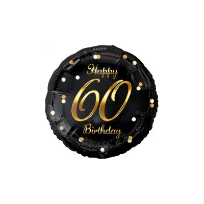 Godan Балон от фолио - черно / златист 60