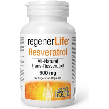 Natural Factors Regener Life Ресвератрол 500 mg 60 капсули | Natural Factors (1906 NF)