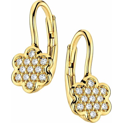 Zlaton Náušnice žluté zlato květina se zirkony 1.5cm 2.25g 001890907240