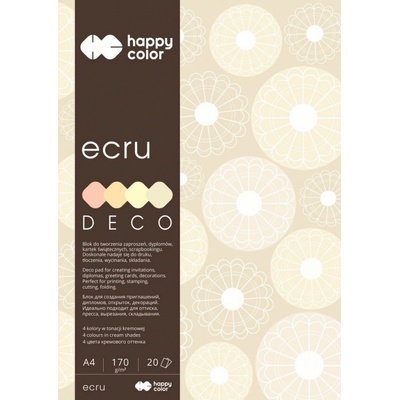 Happy Color Blok Deco Ecru A4 170g 20 listů 4 barvy odstíny ecru HA 3717 2030 092